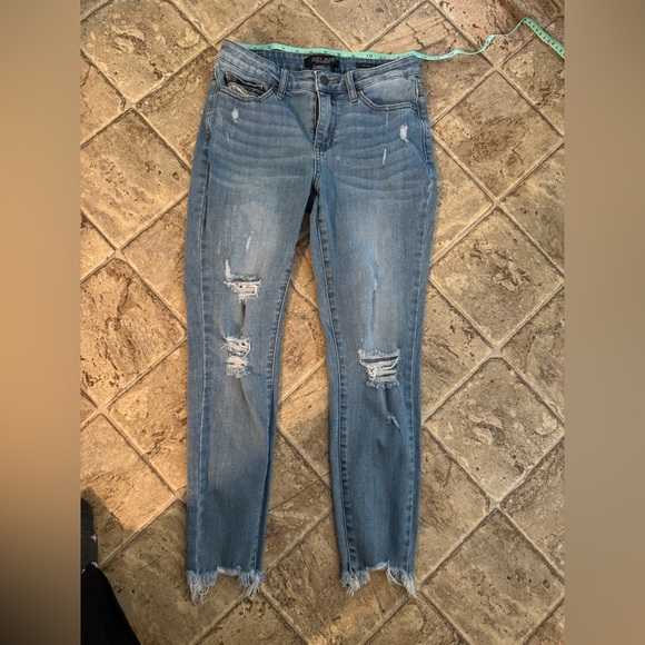 Judy Blue Denim - Judy Blue Light Blue Distressed Skinny Jeans